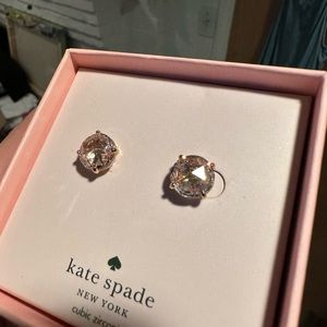 Kate Spade NY earrings. Bright Ideas. Clear/ Gold.